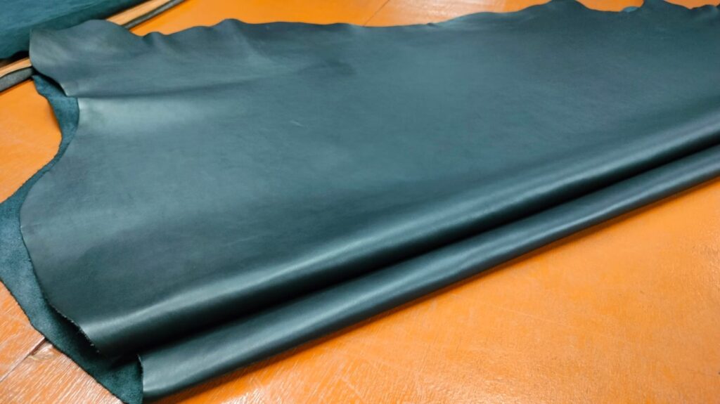 Black leather hide