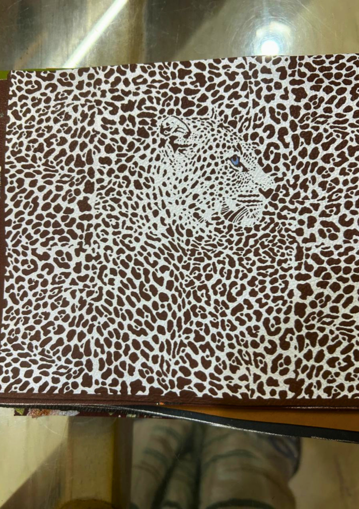 Big cat print leather