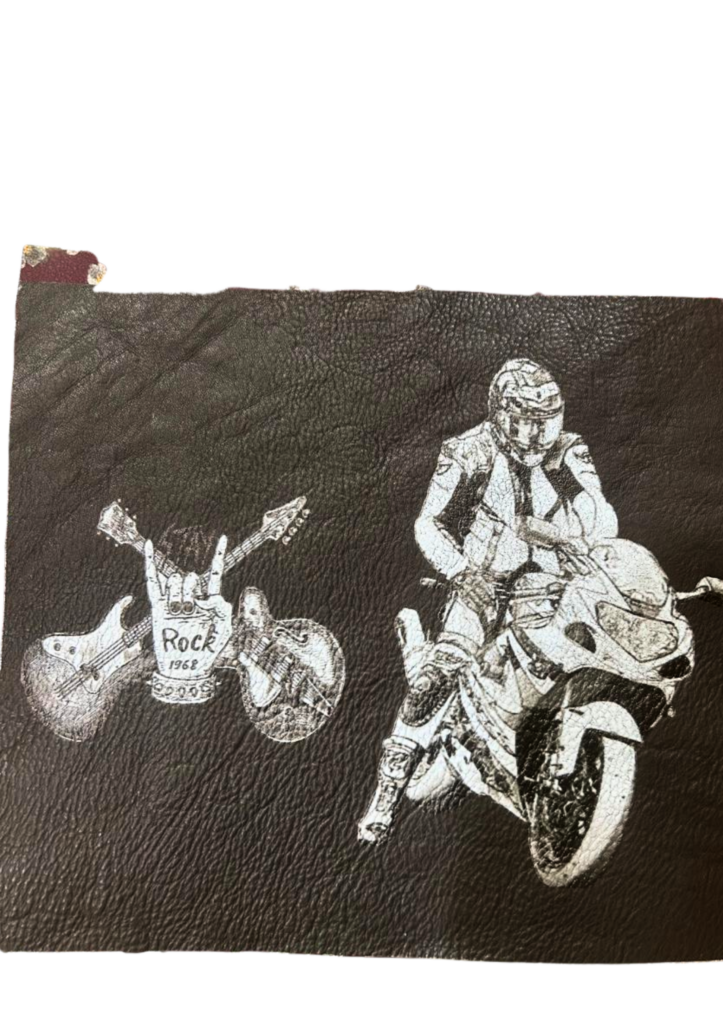 Biker print leather