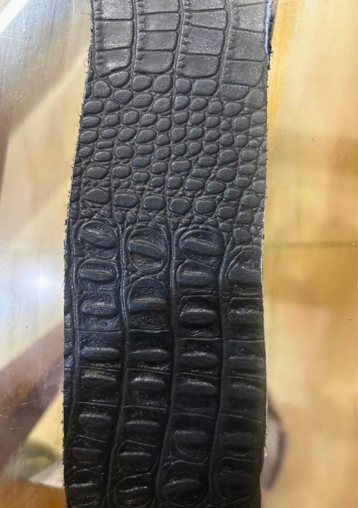 black multi-print leather