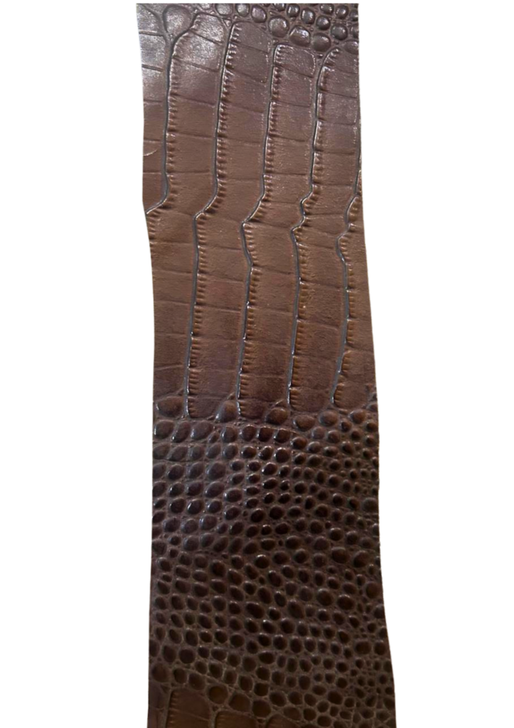chocolate multi-print leather