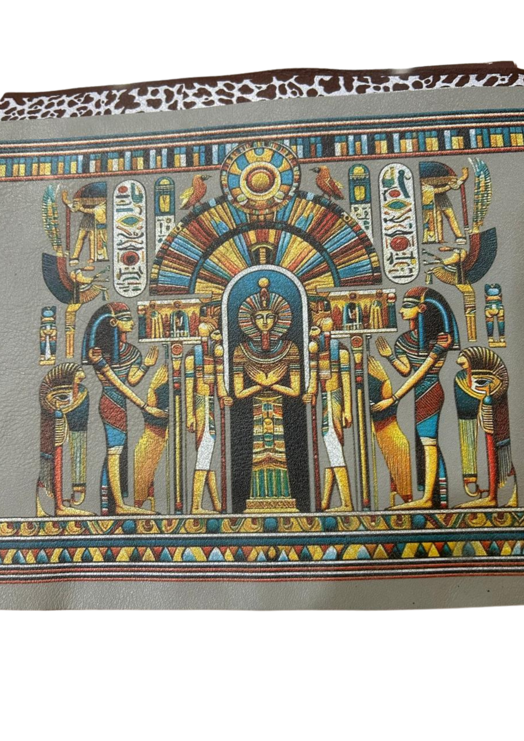 Egyptian print leather
