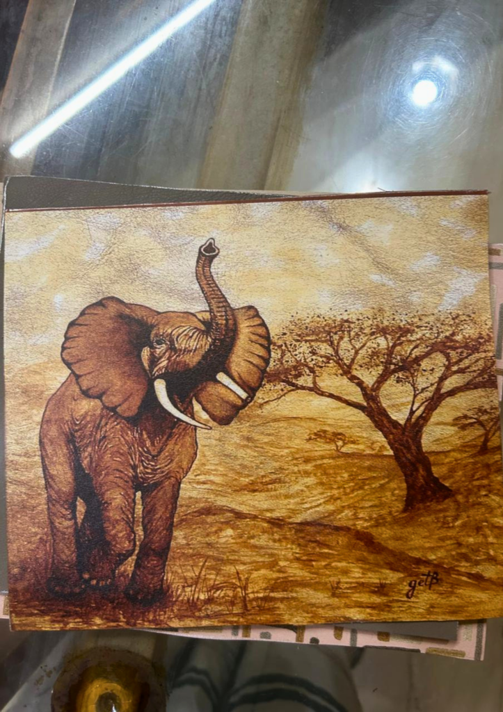 Elephant print leather