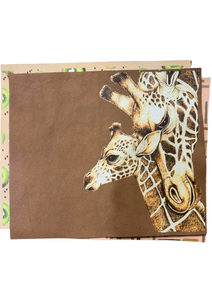 Giraffe print leather