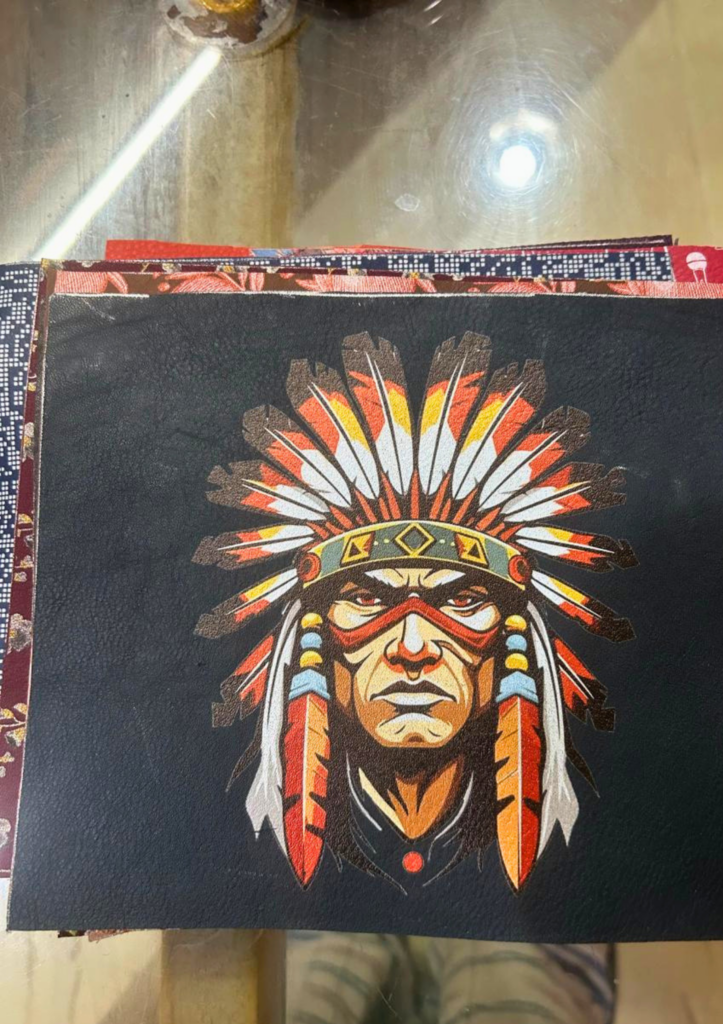 indigenous print leather