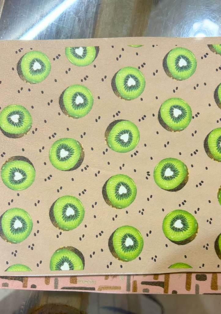 Kiwi print leather