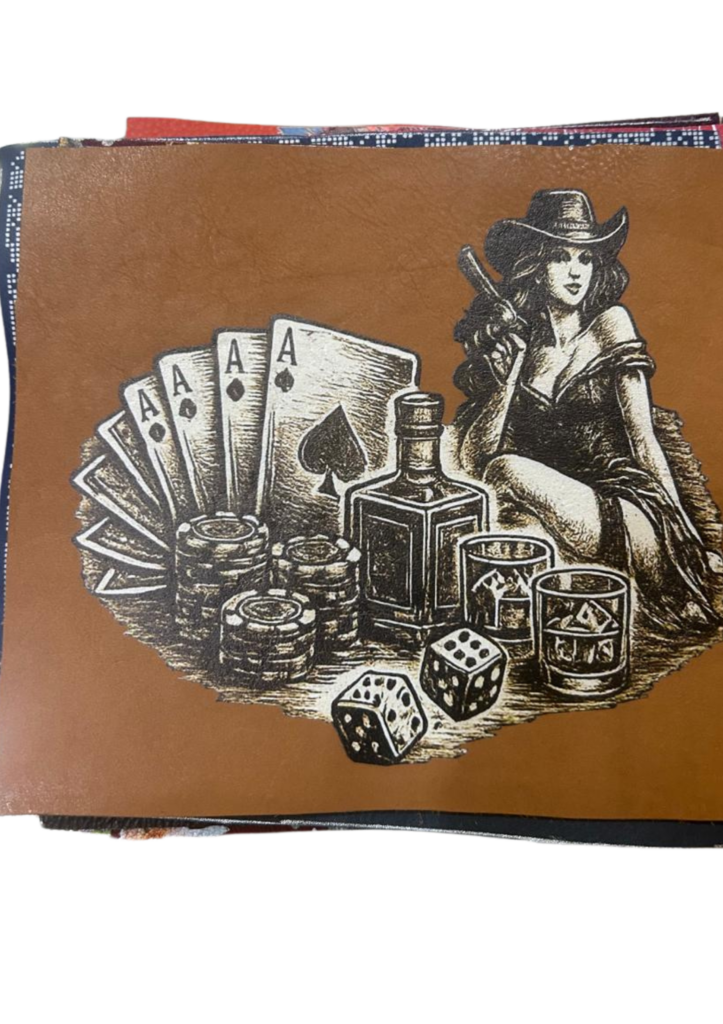 Lady print leather