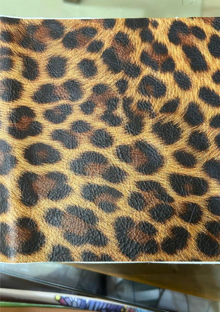 Leopard print leather