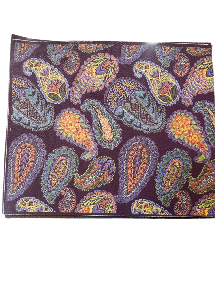 Purple print leather