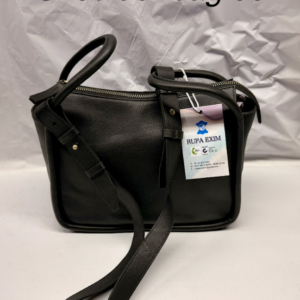 black leather bag